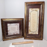 Pair of Framed Inspirational Scripture Wall Hangings