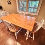 5 pc Farmhouse Wooden Table Set - LOADING ASSISTANCE IS AVAILABLE
