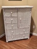 White Wicker Wardrobe - LOADING ASSISTANCE IS AVAILABLE
