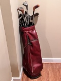 Golf Bag with Various Clubs