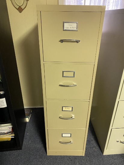 4 Drawer Metal Filing Cabinet with Contents
