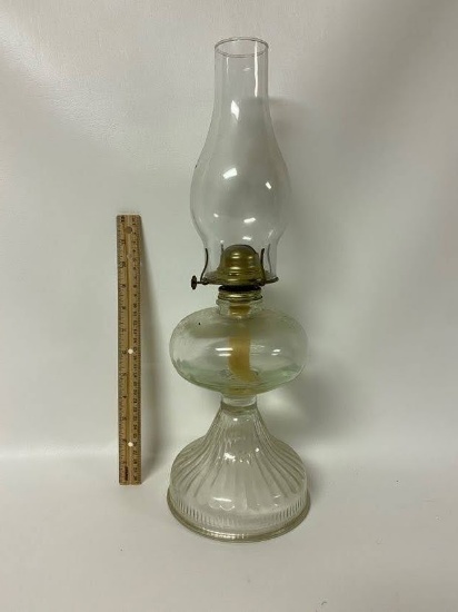 Vintage Tall Glass Oil Lamp