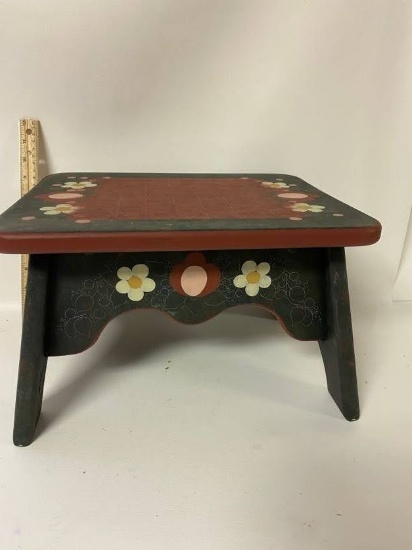 Hand Painted Wooden Step Stool