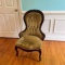 Victorian Hand Carved Side Chair with Tufted Back