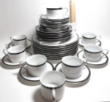 40 pc NIKKO Black Tie Patra Fine China Set