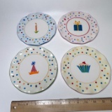 Set of 4 Ceramic Ruffled Edge Party Plates by Jacqueline Addison