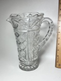 Tall Pressed Crystal Pitcher