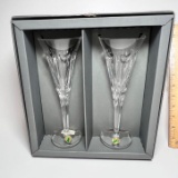 Pair of The Millennium Collection “A Toast To The Year 2000: Waterford Crystal Stems