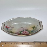 Double Handled Hand Painted Floral Nippon Dish