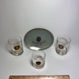 Lot of Air Force One “Richard Nixon” Presidential Glassware with 24K Gold Letters & Seals