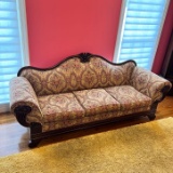 Victorian Sofa with Rolled Arms & Eagle Carving