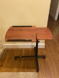 Wooden and Metal Rolling Adjustable Computer Table