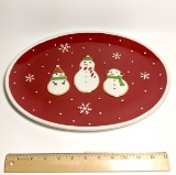 Adorable Hallmark Exclusive Ceramic Snowman Christmas Platter