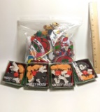 Lot of Mickey Mouse Christmas Ornaments With Mickey Mouse Garland