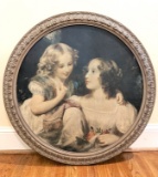 Manor of Margaret and Sarah Carpenter Round Print in Ornate Frame
