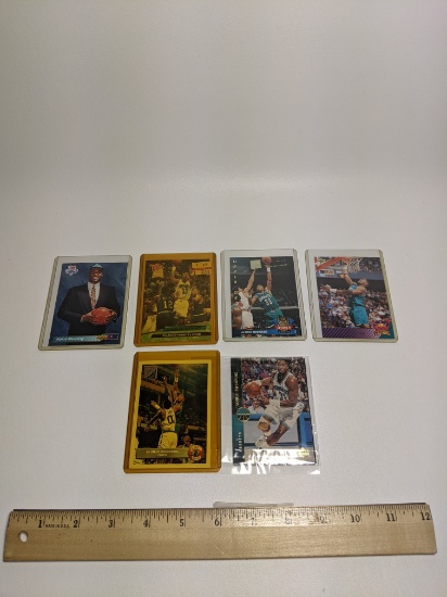 Lot of 6 Alonzo Mourning NBA Trading Cards in Case