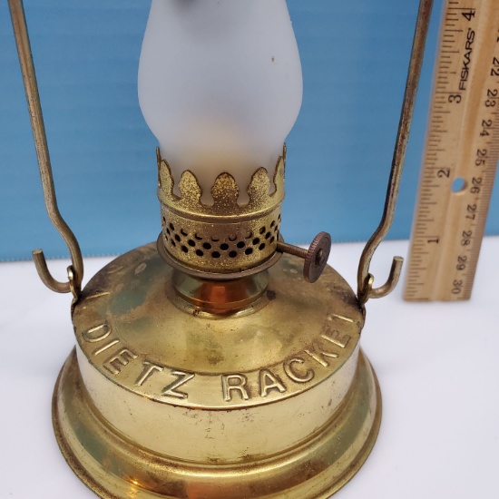 Small Dietz Racket Oil Lamp with New Wick - Made in USA