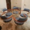 Retro Wrought Iron Table Base with 5 Chairs