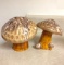 Vintage Pair of Ceramic Mushroom Figurines