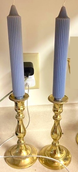 Vintage Set of 2 Brass Candle Holders