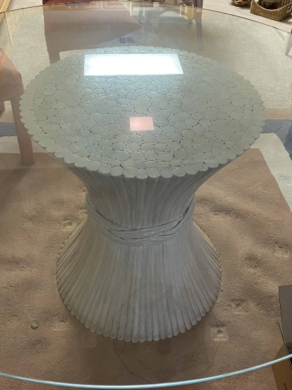 Vintage Glass Top Pedestal Table