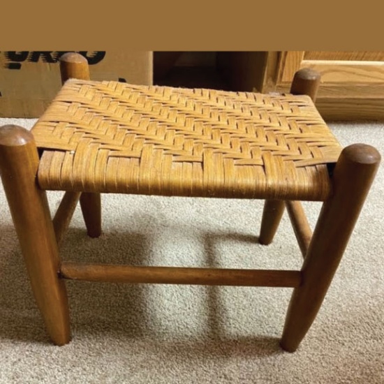 Vintage Wicker Step Stool