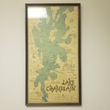 Framed Lake Champlain Map