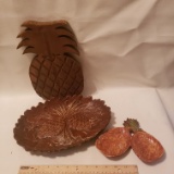 Lot of 3 Pineapple Décor - Burwood Tray & More