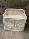 Vintage Wicker Wall Cabinet