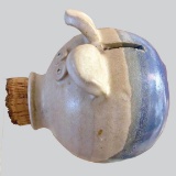 Vintage Pottery Piggy Bank with Cork Mouth