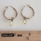 Sterling Silver Hoop Earrings with Yellow Crystals