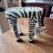 Adorable Zebra Shaped Tiny Table/Footstool/Plant Stand