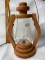 Vintage Wooden Dietz Electric Lantern with Metal Handle