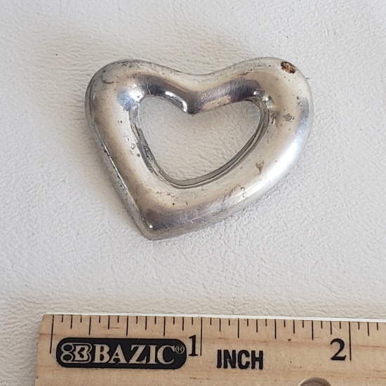Sterling Silver Heart Pin / Brooch