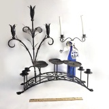 Lot of 3 Wrought Iron Candle Holders