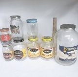 Lot of Vintage Pickle and Mayonnaise Jars