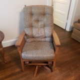 Solid Wood Glider Rocker with Ottoman