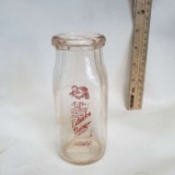 Antique Catawba Dairy Half Pint Glass Milk Bottle