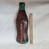 Vintage Metal Robertson Coca-Cola Bottle Shaped Thermometer Sign