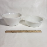 Lot of 2 Vintage Milk Glass Bowls - Federal and Fire King