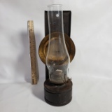 Vintage Wall Hanging Oil Lamp with Reflector