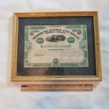 Vintage Missouri, Kansas, and Texas Railway Company 100 Stock Certificate