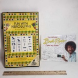 New Art Lot - Fun with Hieroglyphs and Bob Ross Coloring Book