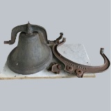 Antique Crystal Metal No 2 School Bell with Yoke