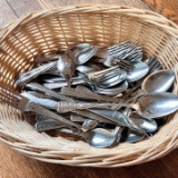 Basket Full of Various Flatware