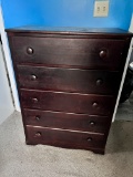 Vintage 5-Drawer Wooden Chest of Drawers