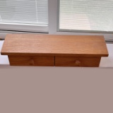 Wooden 2-Drawer Floating Shelf