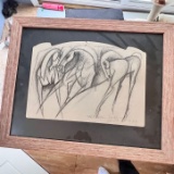 1999 Cool Signed Framed Drawing by Famous Artist Frits Van Eeden