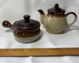 Lot of Tri Glazed Ceramic Bowl and Teapot