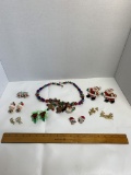Lot of Vintage Christmas Jewelry